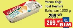 BAHÇIVAN YARIM YAĞLI TOST PEYNİRİ 1000 G fiyat ve kampanya bilgisi